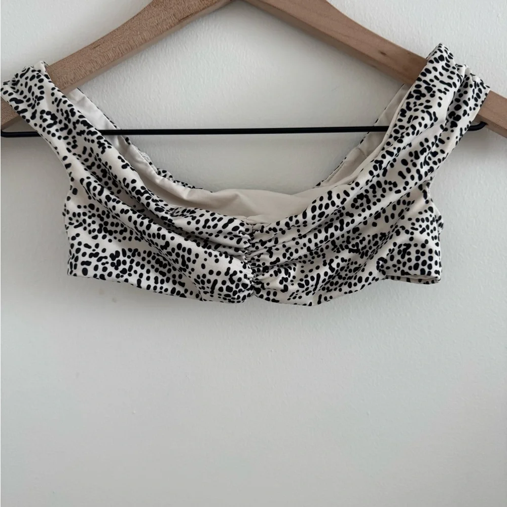 KOA Swim Oasis Reversible Bikini Top Polka Dot/Shell Print Boho Size XS MSRP $94